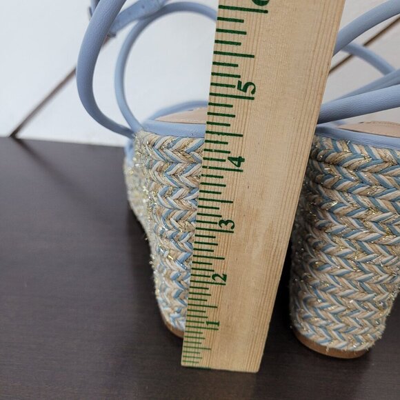 NEW Steve Madden Womens Unify Platform Wedge Sandals Multi Raffia 10M - Picture 7 of 10